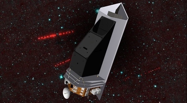 NASA가 태양과 지구 사이의 정지 공간에 설치하려고 하는 NEO 서베이어 천체망원경 상상도. /NASA