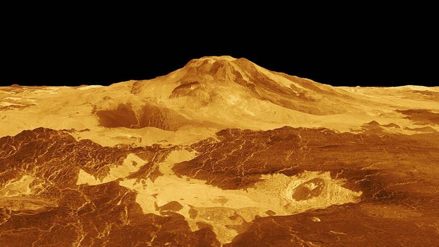 화산활동이 포착된 '마트 몬스' 정상 3D 모델. /NASA